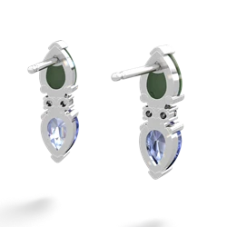 Jade Bowtie Drop 14K White Gold earrings E0865