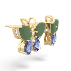Jade Butterfly 14K Yellow Gold earrings E2215