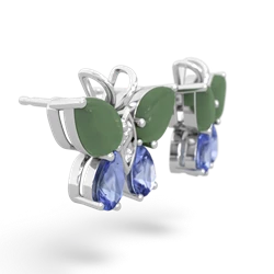 Jade Butterfly 14K White Gold earrings E2215