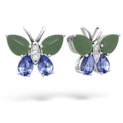 Jade Butterfly 14K White Gold earrings E2215