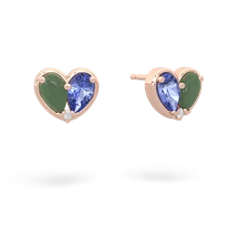 Jade 'Our Heart' 14K Rose Gold earrings E5072