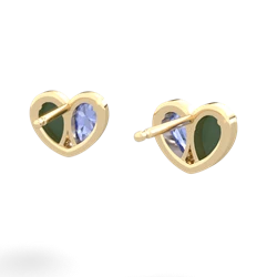 Jade 'Our Heart' 14K Yellow Gold earrings E5072