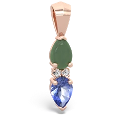 Jade Bowtie Drop 14K Rose Gold pendant P0865