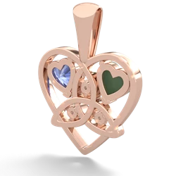 Jade Celtic Trinity Heart 14K Rose Gold pendant P5331