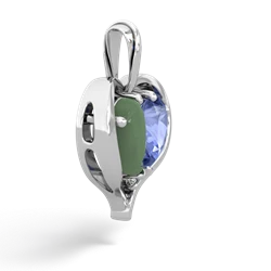 Jade Two Become One 14K White Gold pendant P5330