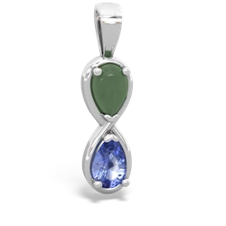 Jade Infinity 14K White Gold pendant P5050