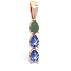 Jade Dew Drops 14K Rose Gold pendant P2251