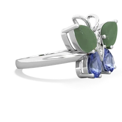 Jade Butterfly 14K White Gold ring R2215