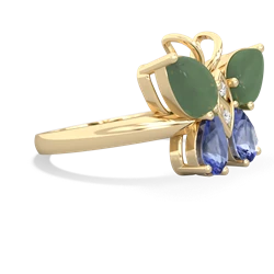 Jade Butterfly 14K Yellow Gold ring R2215