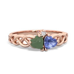 Jade Heart To Heart Braid 14K Rose Gold ring R5870