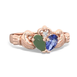 Jade 'Our Heart' Claddagh 14K Rose Gold ring R2388