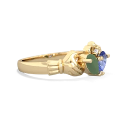 Jade 'Our Heart' Claddagh 14K Yellow Gold ring R2388