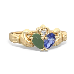 Jade 'Our Heart' Claddagh 14K Yellow Gold ring R2388