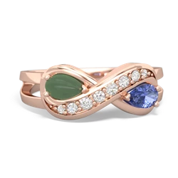 Jade Diamond Infinity 14K Rose Gold ring R5390