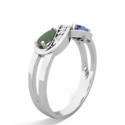 Jade Diamond Infinity 14K White Gold ring R5390