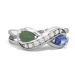 Jade Diamond Infinity 14K White Gold ring R5390