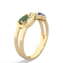 Jade Diamond Infinity 14K Yellow Gold ring R5390