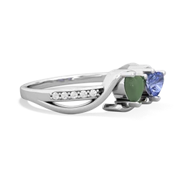 Jade Side By Side 14K White Gold ring R3090