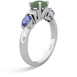 Jade 6Mm Round Eternal Embrace Engagement 14K White Gold ring R2005