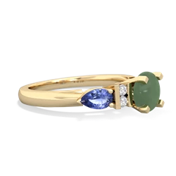 Jade 6Mm Round Eternal Embrace Engagement 14K Yellow Gold ring R2005