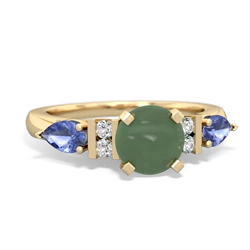 Jade 6Mm Round Eternal Embrace Engagement 14K Yellow Gold ring R2005