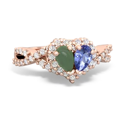 Jade Diamond Twist 'One Heart' 14K Rose Gold ring R2640HRT