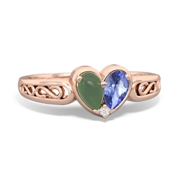 Jade Filligree 'One Heart' 14K Rose Gold ring R5070