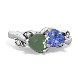 Jade Floral Elegance 14K White Gold ring R5790