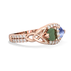 Jade Sparkling Celtic Knot 14K Rose Gold ring R2645