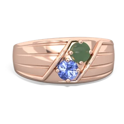 Jade Men's Streamline 14K Rose Gold ring R0460