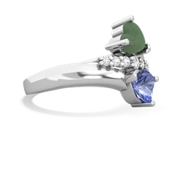 Jade Heart To Heart 14K White Gold ring R2064