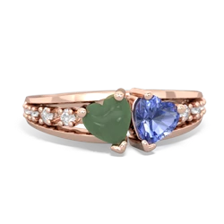 Jade Heart To Heart 14K Rose Gold ring R3342