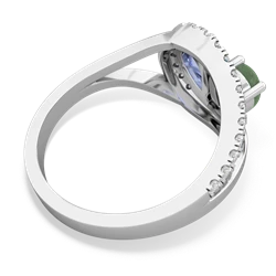 Jade Nestled Heart Keepsake 14K White Gold ring R5650