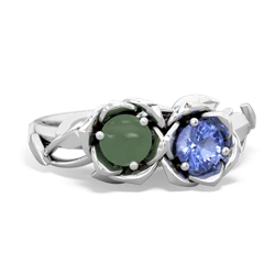 Jade Rose Garden 14K White Gold ring R5510