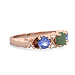 Jade Hugs And Kisses 14K Rose Gold ring R5016