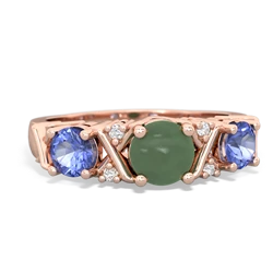 Jade Hugs And Kisses 14K Rose Gold ring R5016