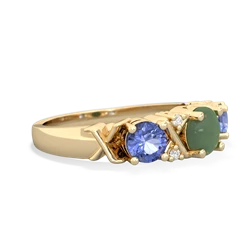 Jade Hugs And Kisses 14K Yellow Gold ring R5016