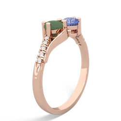 Jade Infinity Pave Two Stone 14K Rose Gold ring R5285