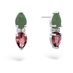 Jade Bowtie Drop 14K White Gold earrings E0865