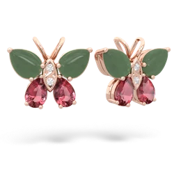 Jade Butterfly 14K Rose Gold earrings E2215