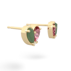 Jade 'Our Heart' 14K Yellow Gold earrings E5072