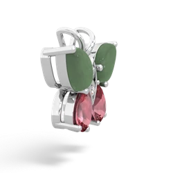 Jade Butterfly 14K White Gold pendant P2215