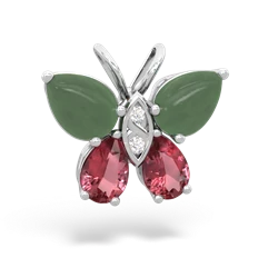 Jade Butterfly 14K White Gold pendant P2215