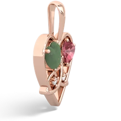 Jade Celtic Trinity Heart 14K Rose Gold pendant P5331