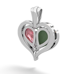 Jade Two Become One 14K White Gold pendant P5330