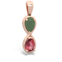 Jade Infinity 14K Rose Gold pendant P5050