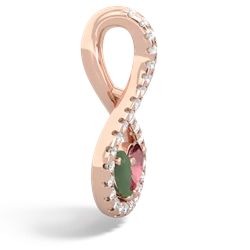 Jade Pave Twist 'One Heart' 14K Rose Gold pendant P5360