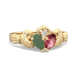 Jade 'Our Heart' Claddagh 14K Yellow Gold ring R2388