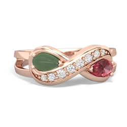 Jade Diamond Infinity 14K Rose Gold ring R5390