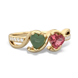 Jade Side By Side 14K Yellow Gold ring R3090